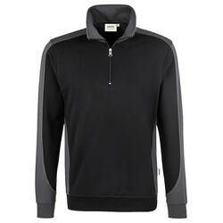 HAKRO Zip-Sweatshirt Contrast Mikralinar® 476-005 schwarz/anthrazit