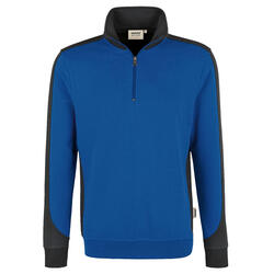 HAKRO Zip-Sweatshirt Contrast Mikralinar® 476-010 royalblau/anthrazit