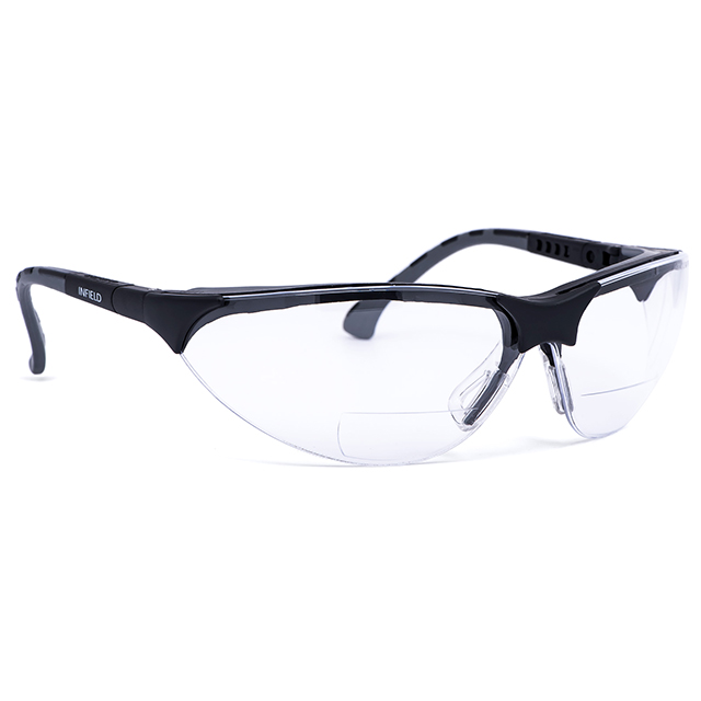 INFIELD Schutzbrille Terminator Plus 9380 250, Dioptrie +2,5 schwarz-grau