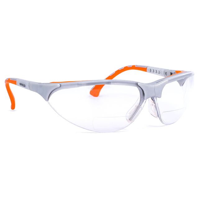 INFIELD Schutzbrille Terminator Plus 9396 150, Dioptrie +1,5 silber-orange