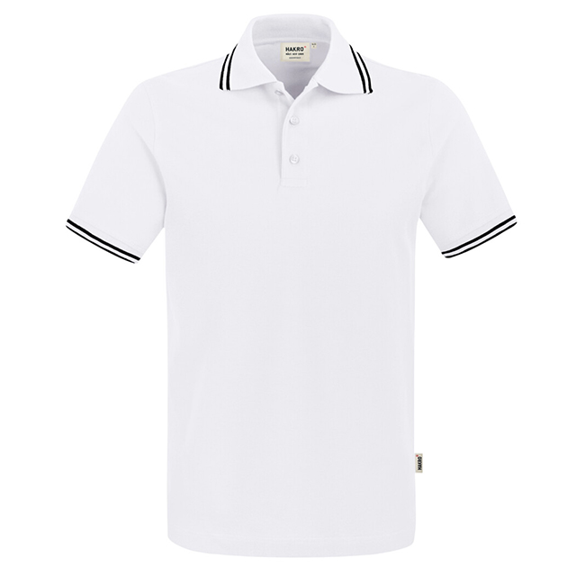 HAKRO Poloshirt Twin-Stripe 805-001 weiß-schwarz