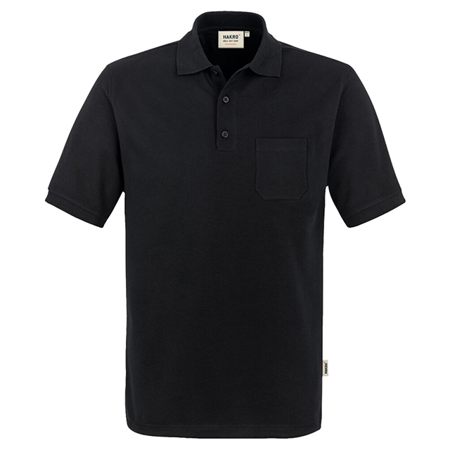 HAKRO Pocket-Poloshirt Mikralinar® 812-005 schwarz